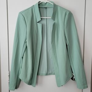 Mint Green Open Front Blazer Jacket